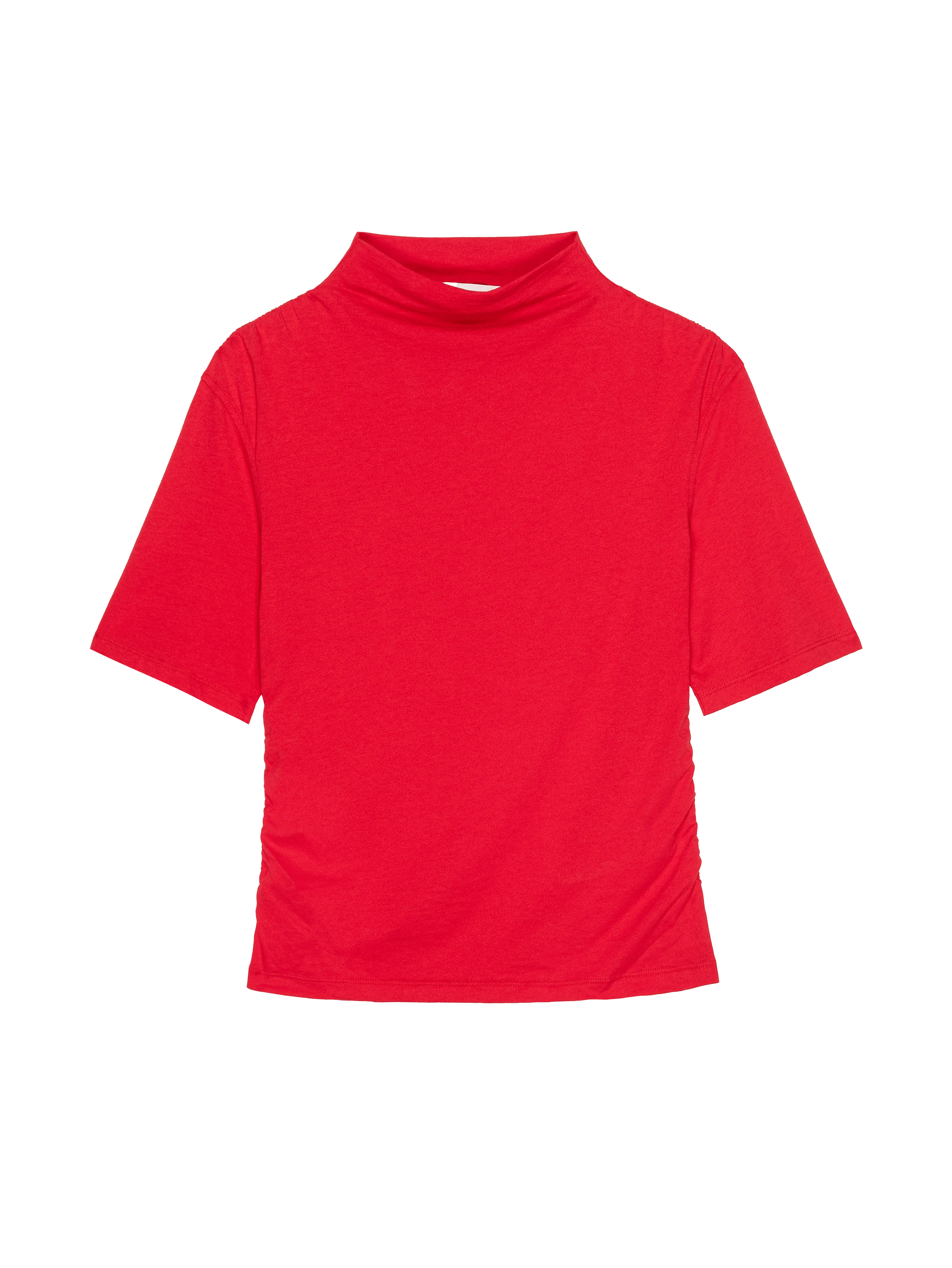 Leather Core Reed Mock Neck