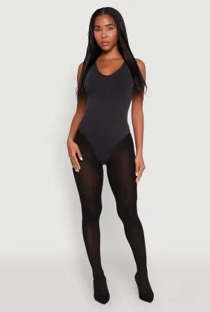 Seamless Mineral Wash V Neck Thong Bodysuit Music Classic Clean Premium