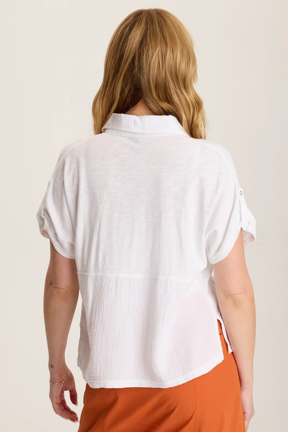 Commute Ease Comfort waistband Anders Short Sleeve Collared Top