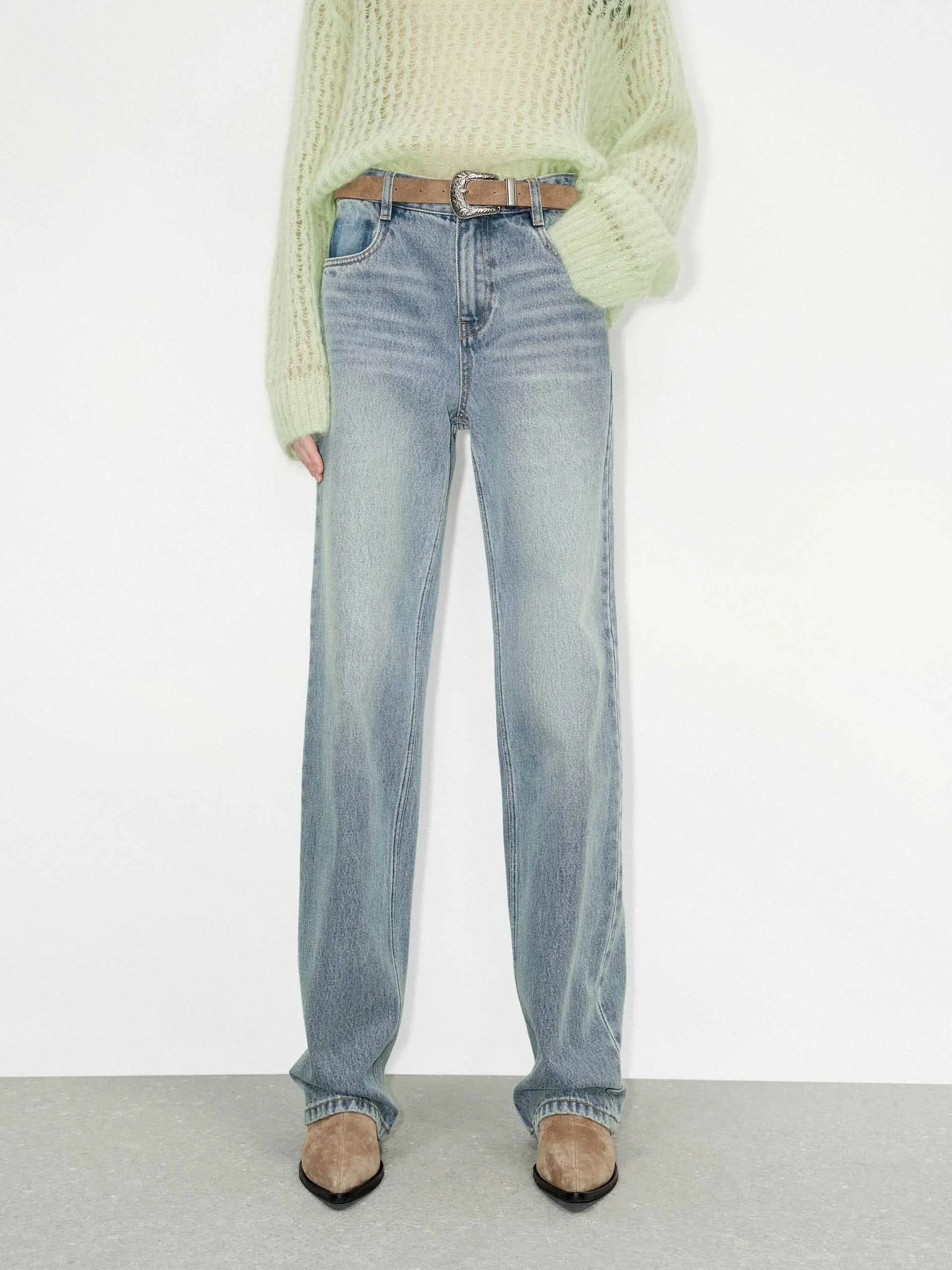 Light Blue Straight Jeans Fashion Lover Outdoor Enthusiast