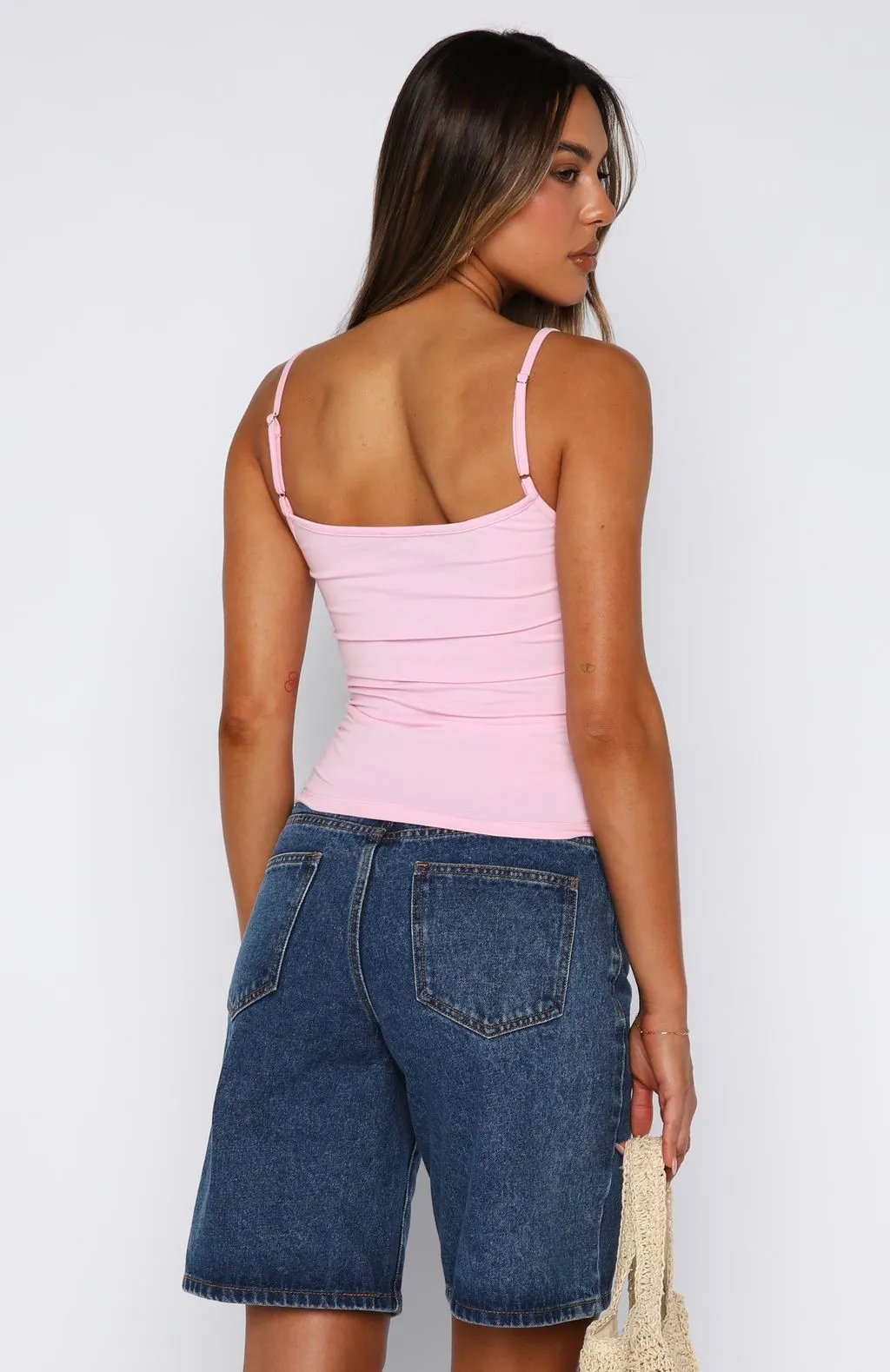 Morning Calm Singlet Baby Pink Comfort Fit Layered Panel Design