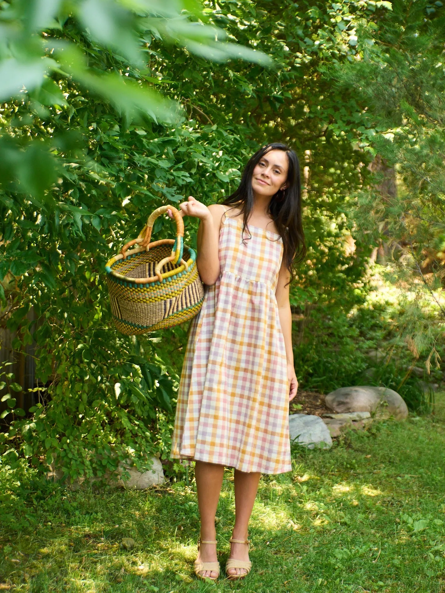 Ivy Midi Dress - Blush Plaid VentilatedMesh Snow Ready