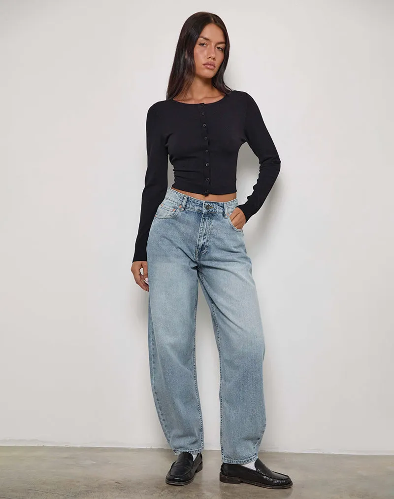 High Rise Barrel Jean in Bleu ZeroRestrictionMobility