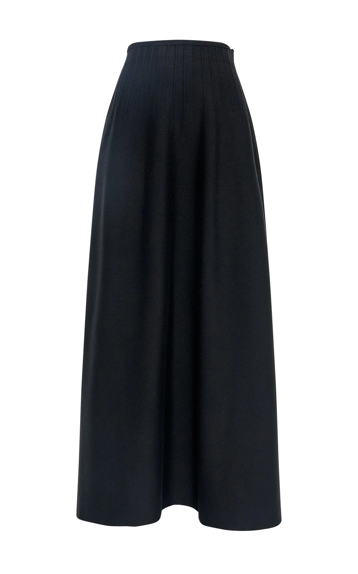 Annamaria Knit Maxi Skirt in Black Silk AdjustableHemline