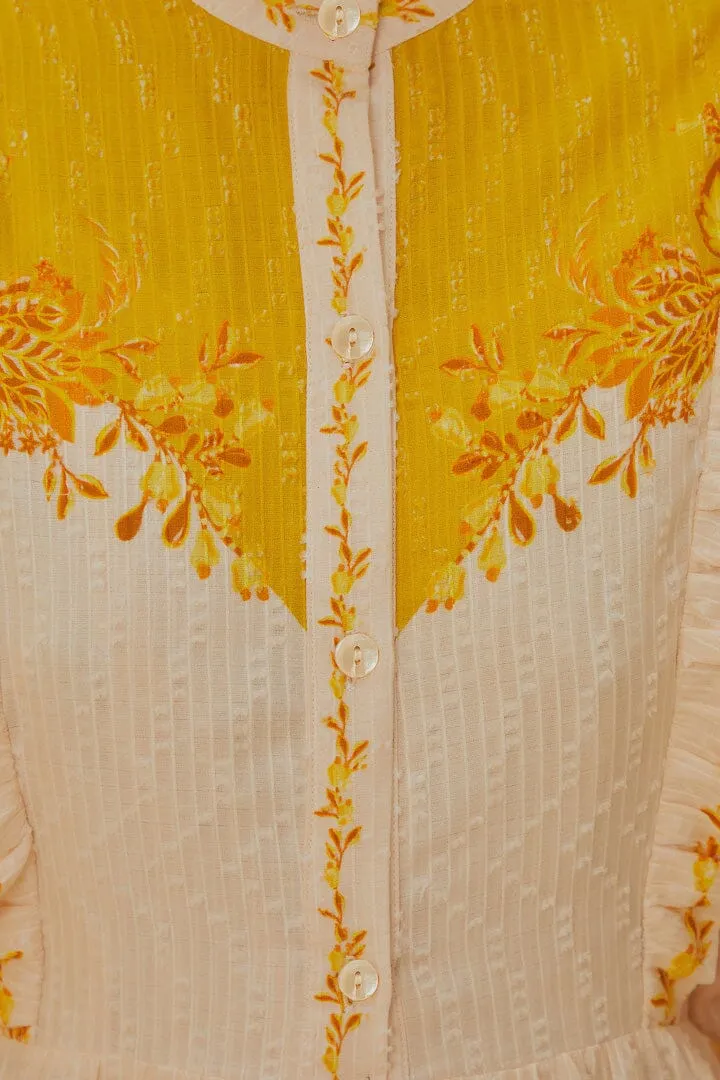 Aura Cream Floral Maxi Dress Its versatile length ensures it can be worn for a variety of occasions from casual to formal