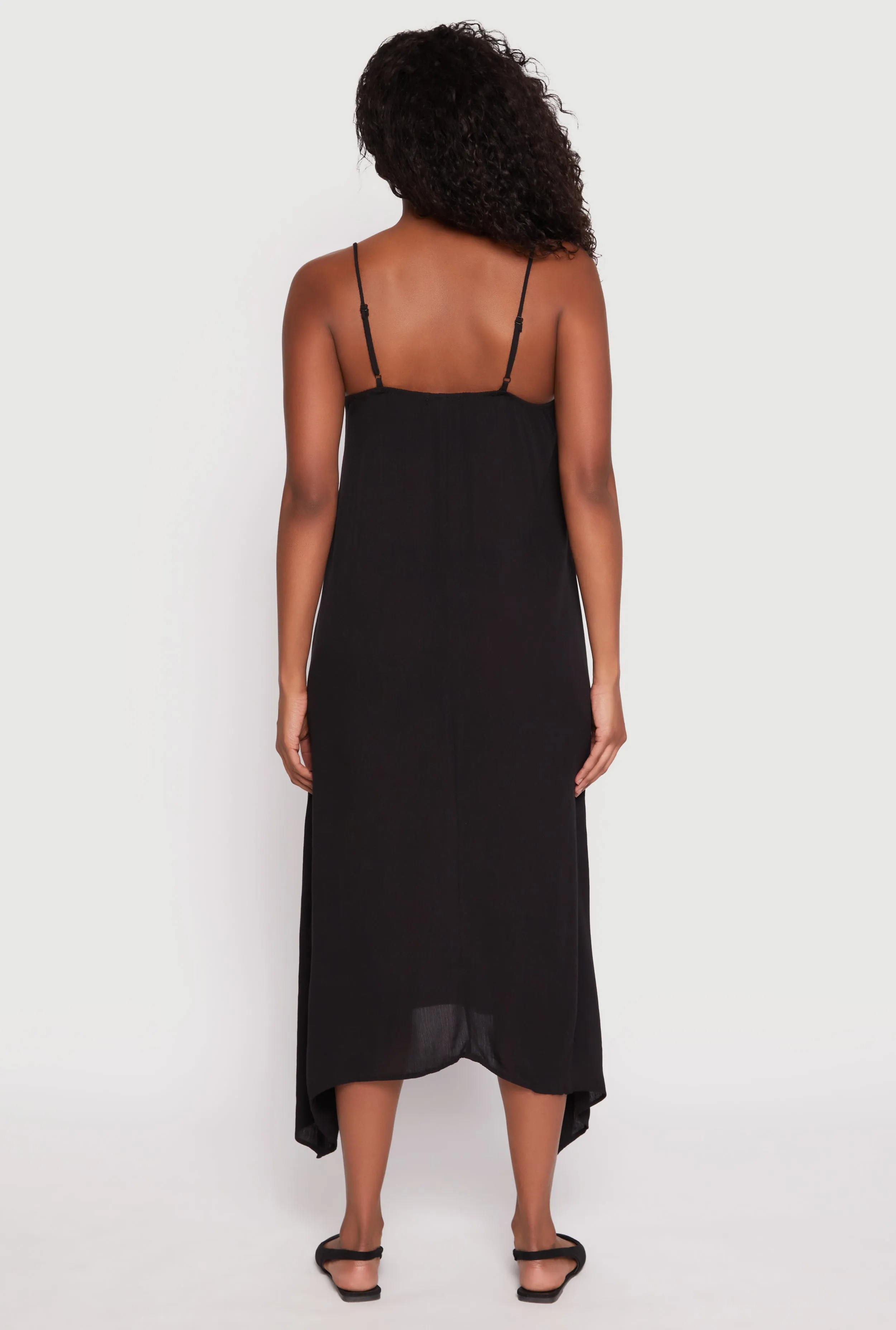 tie dye Silk Drape Lace Up Sharkbite Hem Maxi Dress