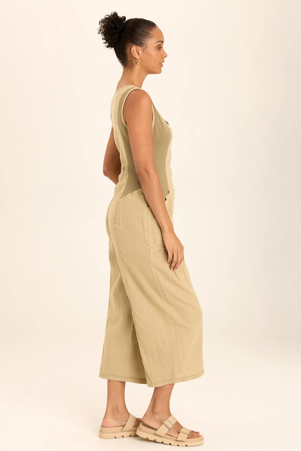 Street Fest Linen Macgowan Wide Leg Cargo Jumpsuit