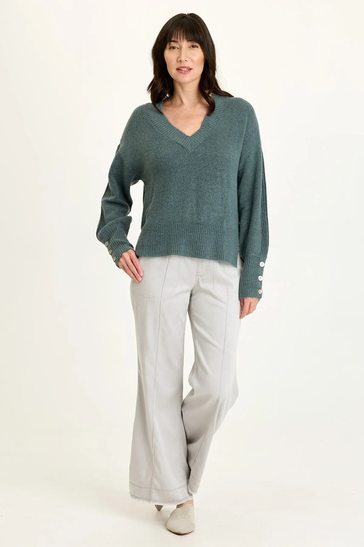 Strong Soul Hero Tale Bronte Relaxed Fit V-Neck Knit Sweater
