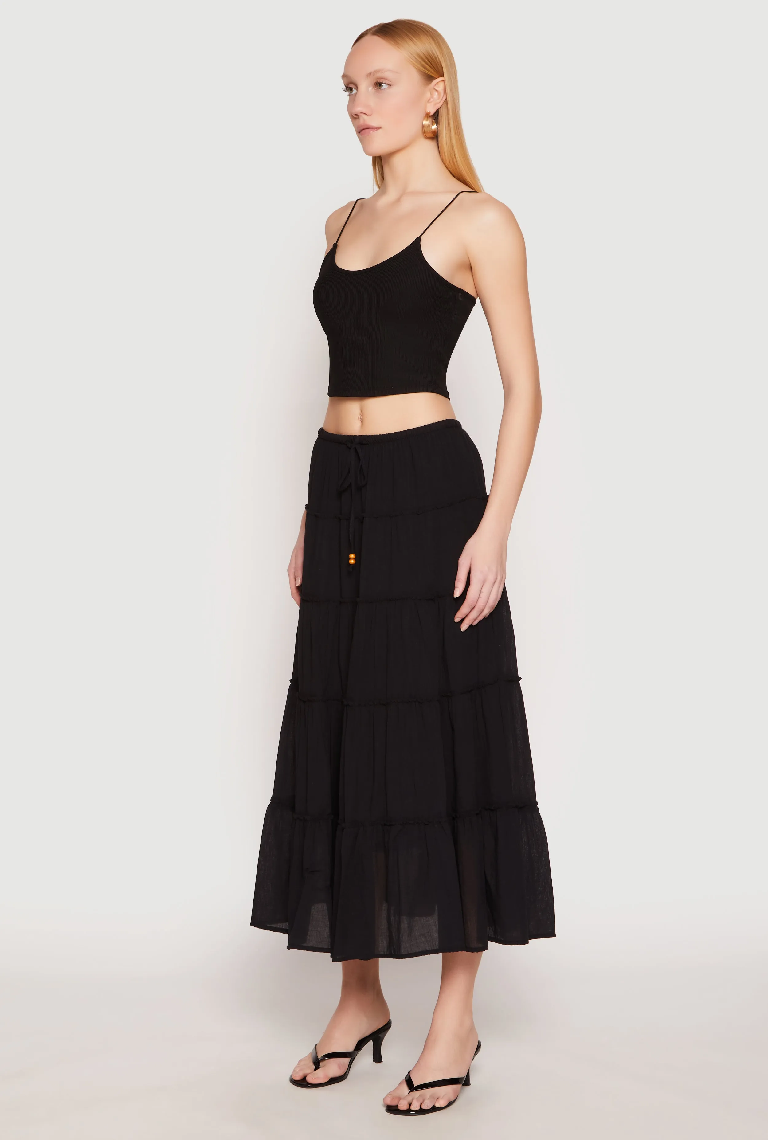 Almost Famous Tiered Skirt Polished Cut