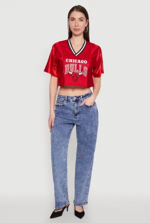 Breathable touch loose fitting NBA Chicago Bulls Logo Cropped Jersey