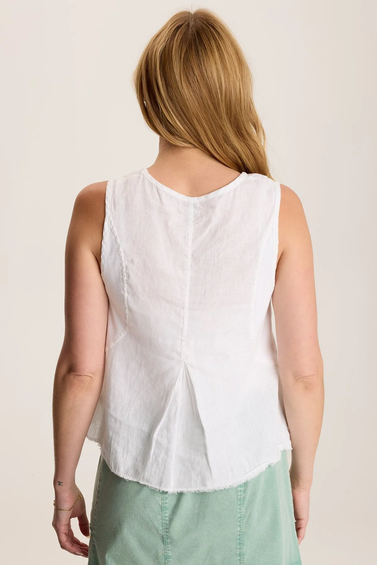 River Core Estine Linen V-Neck Tank Top