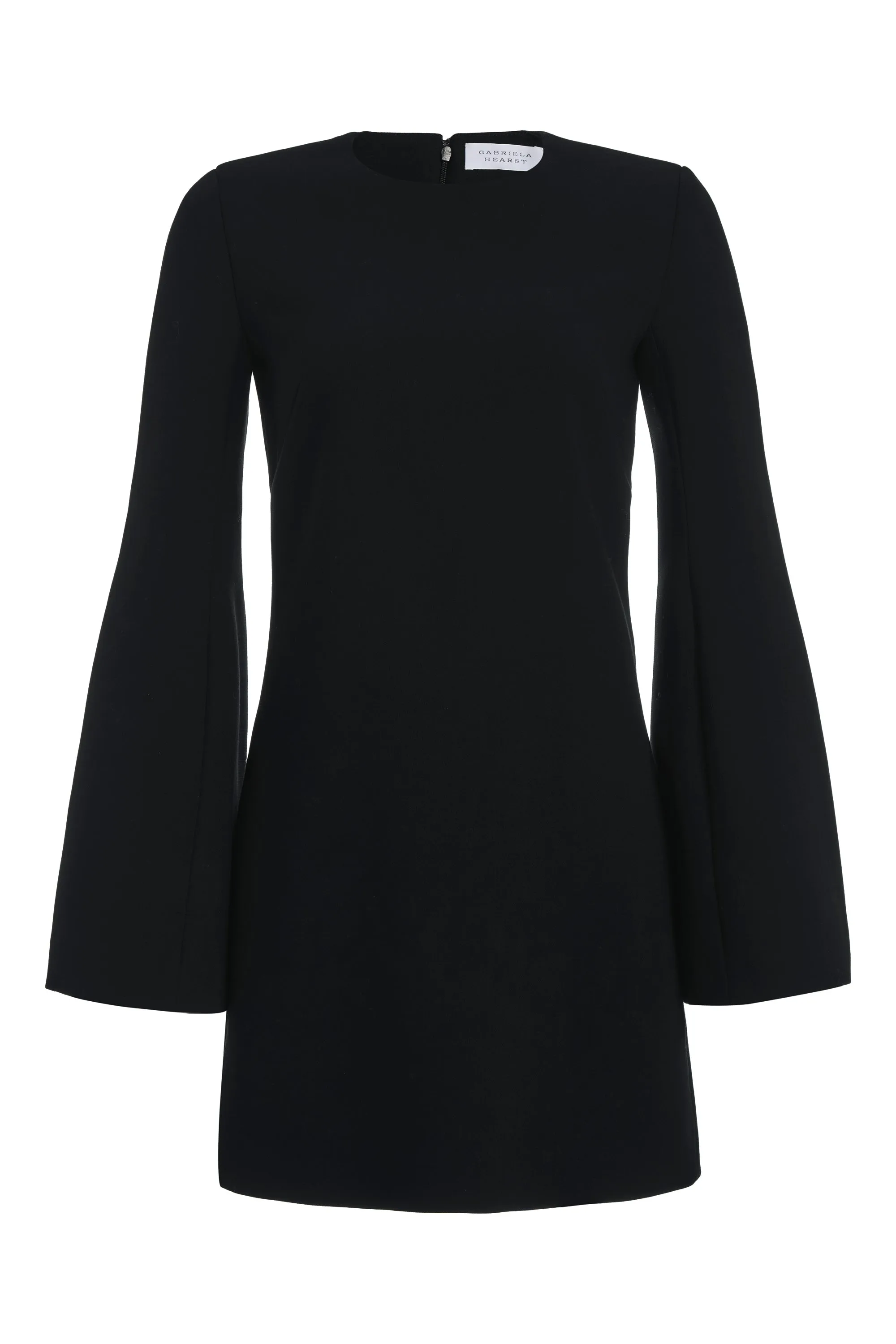 NonBindingCollar WrinkleFreeFabric Shandon Tunic in Black Double Face Wool Crepe