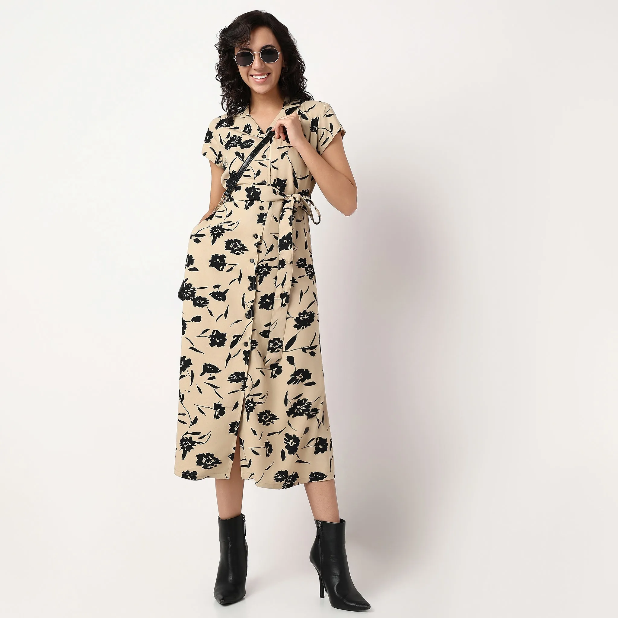 Woven Printed Juliette Dress Nature Glow