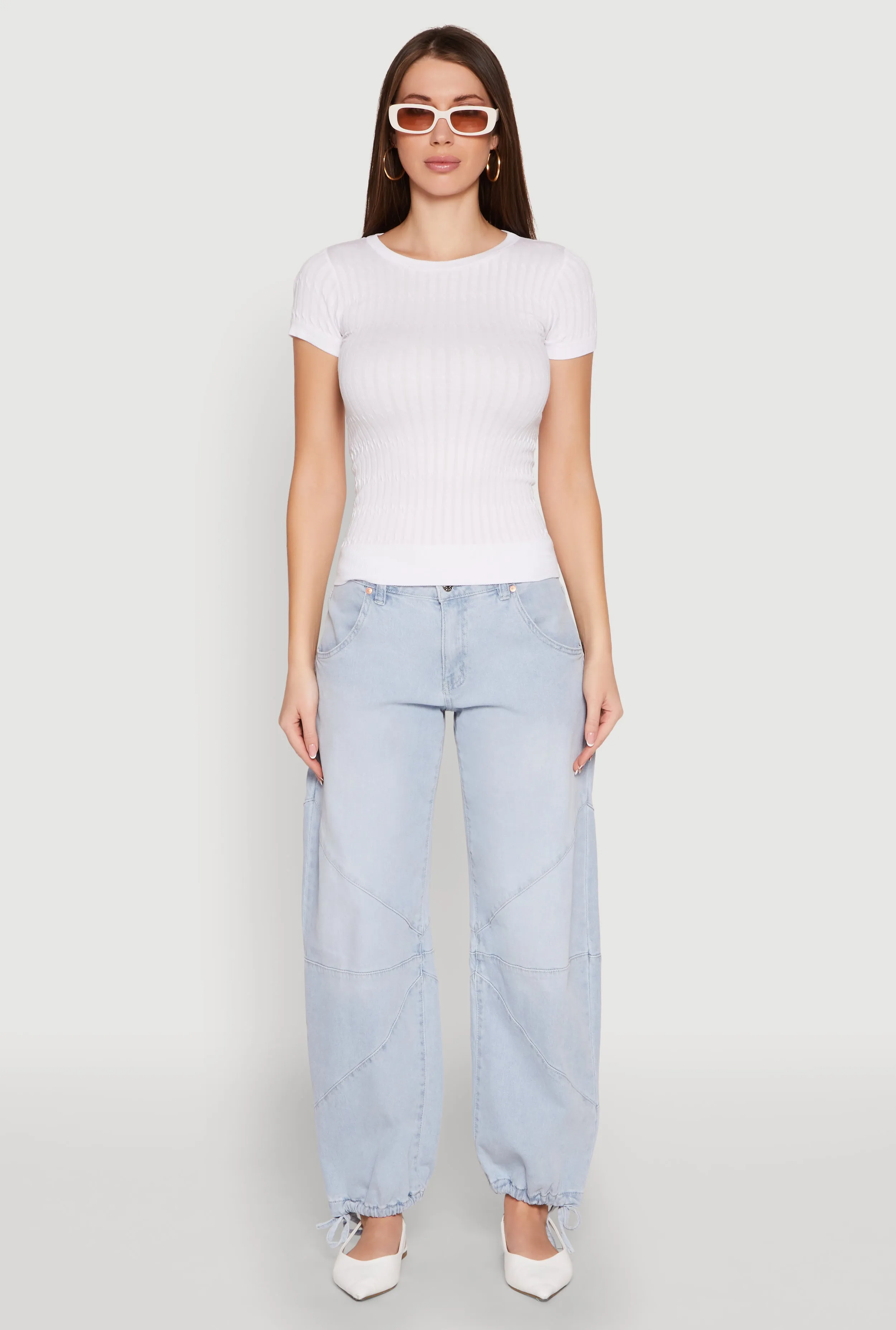Seasonal Outfit Seamless Crew Neck Short Sleeve Top
