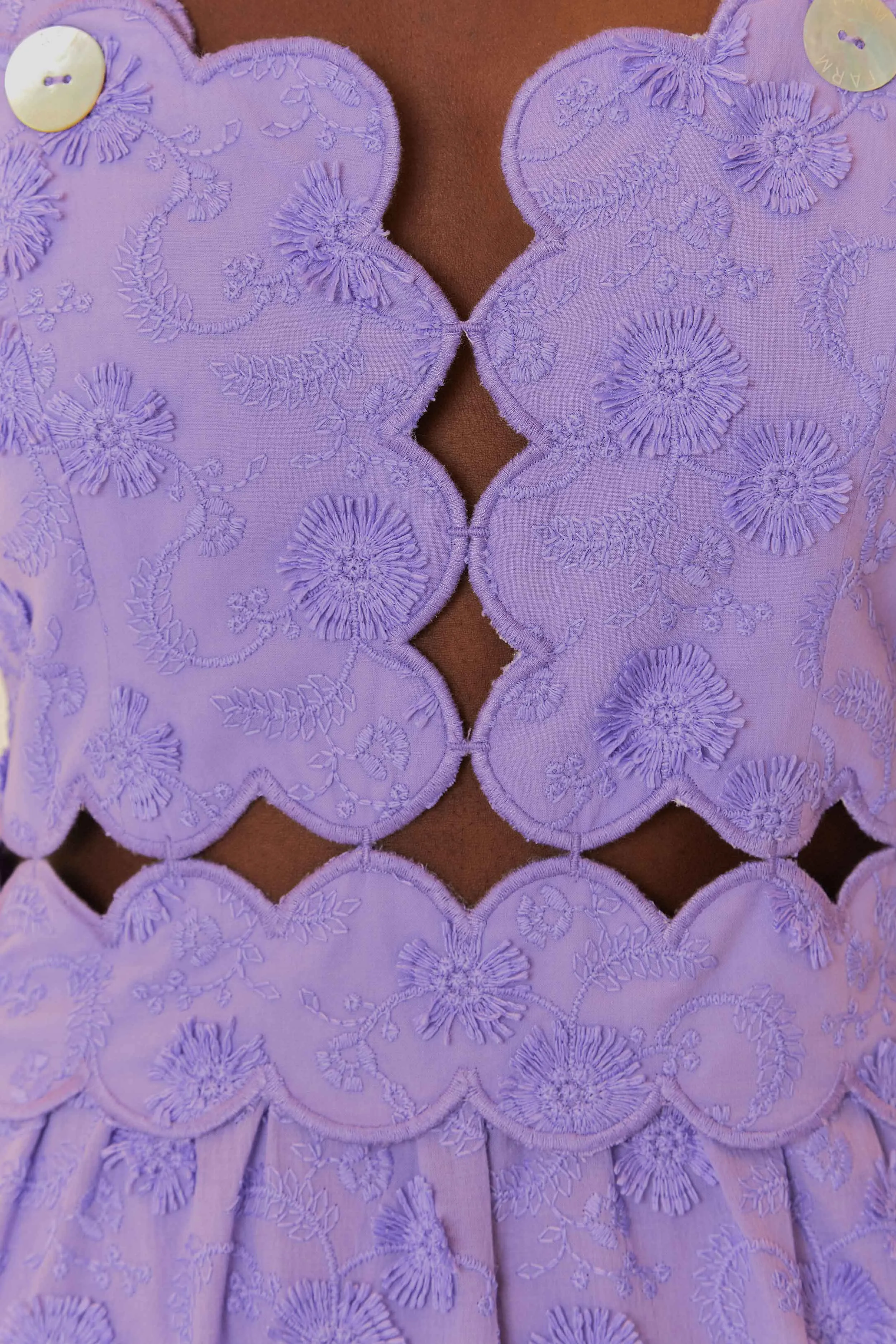 Lilac 3D Flower Sleeveless Midi Dress Brass Light