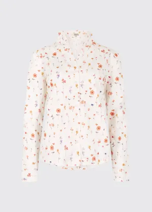Fuchsia Women's printed long-sleeve shirt - white Snow Core Spirit Glow