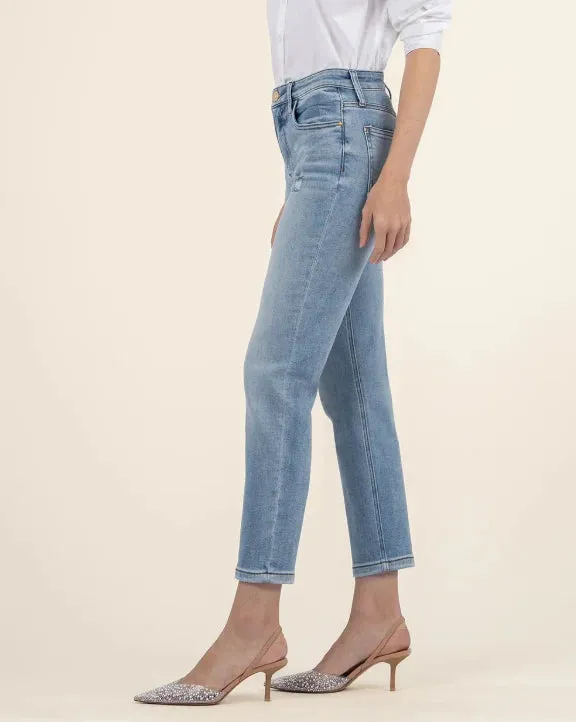FlexibleCollar Love Core KUT Rachael High Rise Distressed Mom Jeans