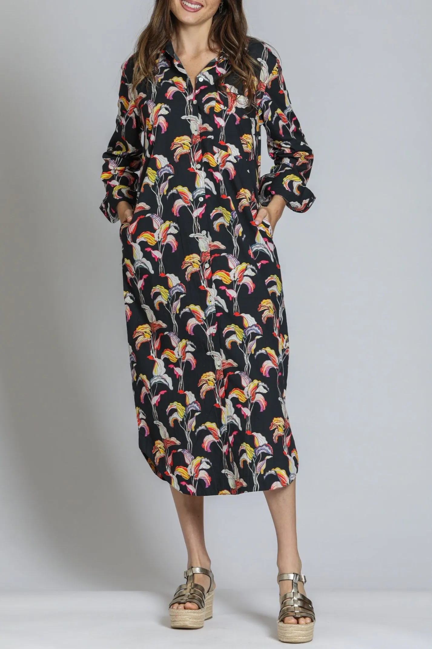 Printed Shirt Dress Body Free