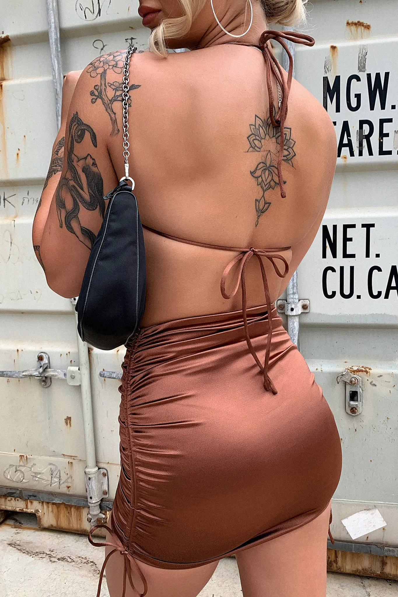 Alannah Skirt - Brown Split hem All Day Comfort