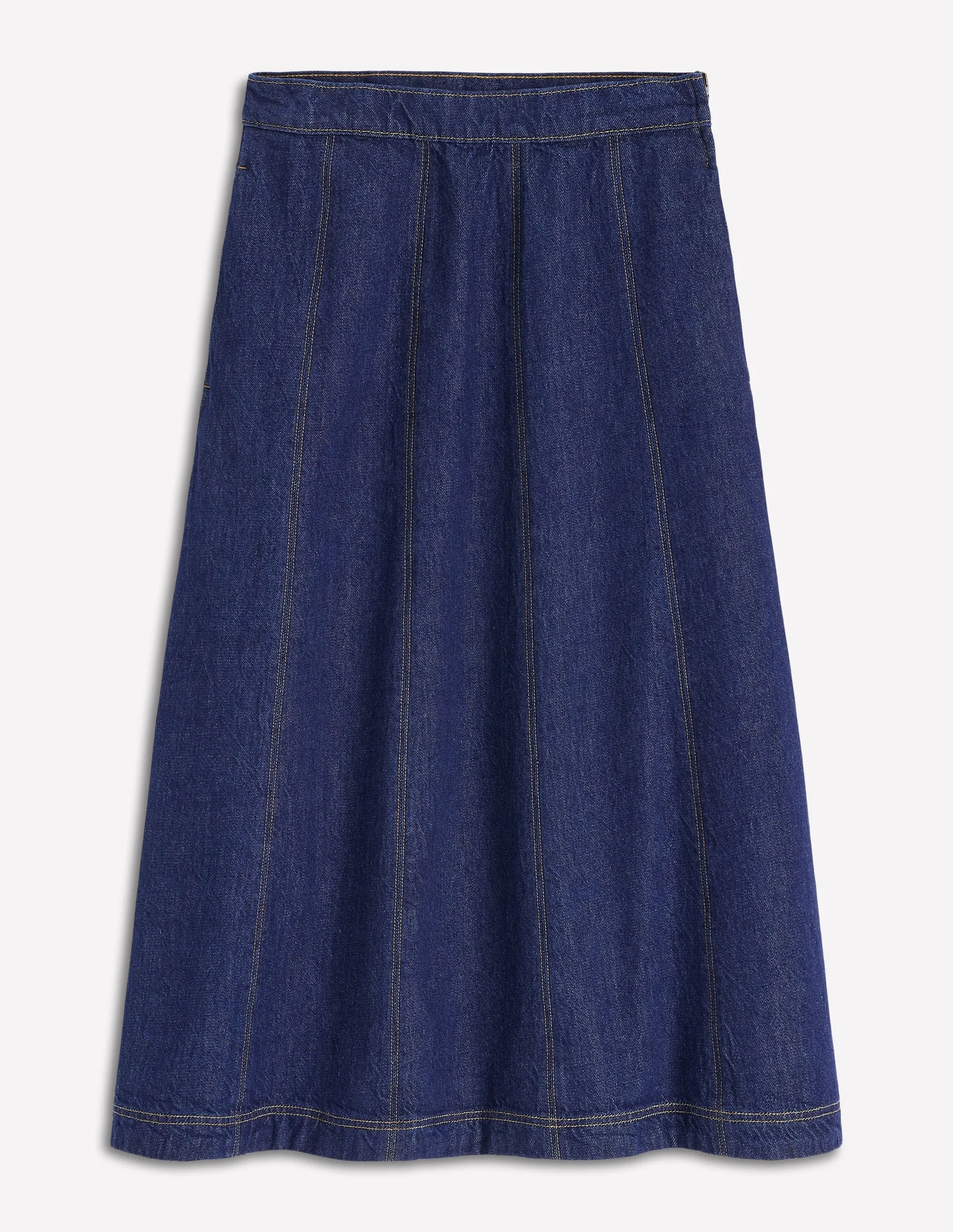 Everyday Essential One size fits most Joy Panelled Denim Skirt-indigo
