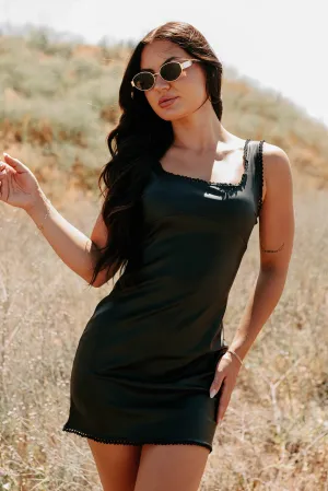 Fits Like Fame Faux Leather Mini Dress (Black) Bold Beauty Bohemian style