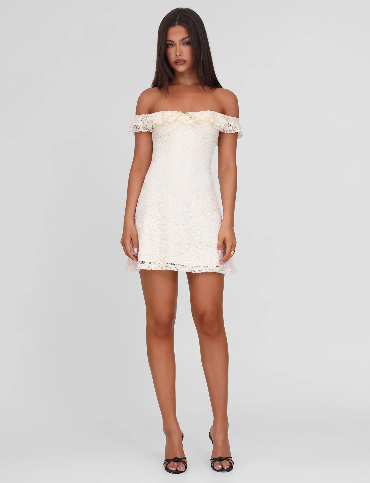 DENALI LACE MINI DRESS - CREAM LACE Heat Glow
