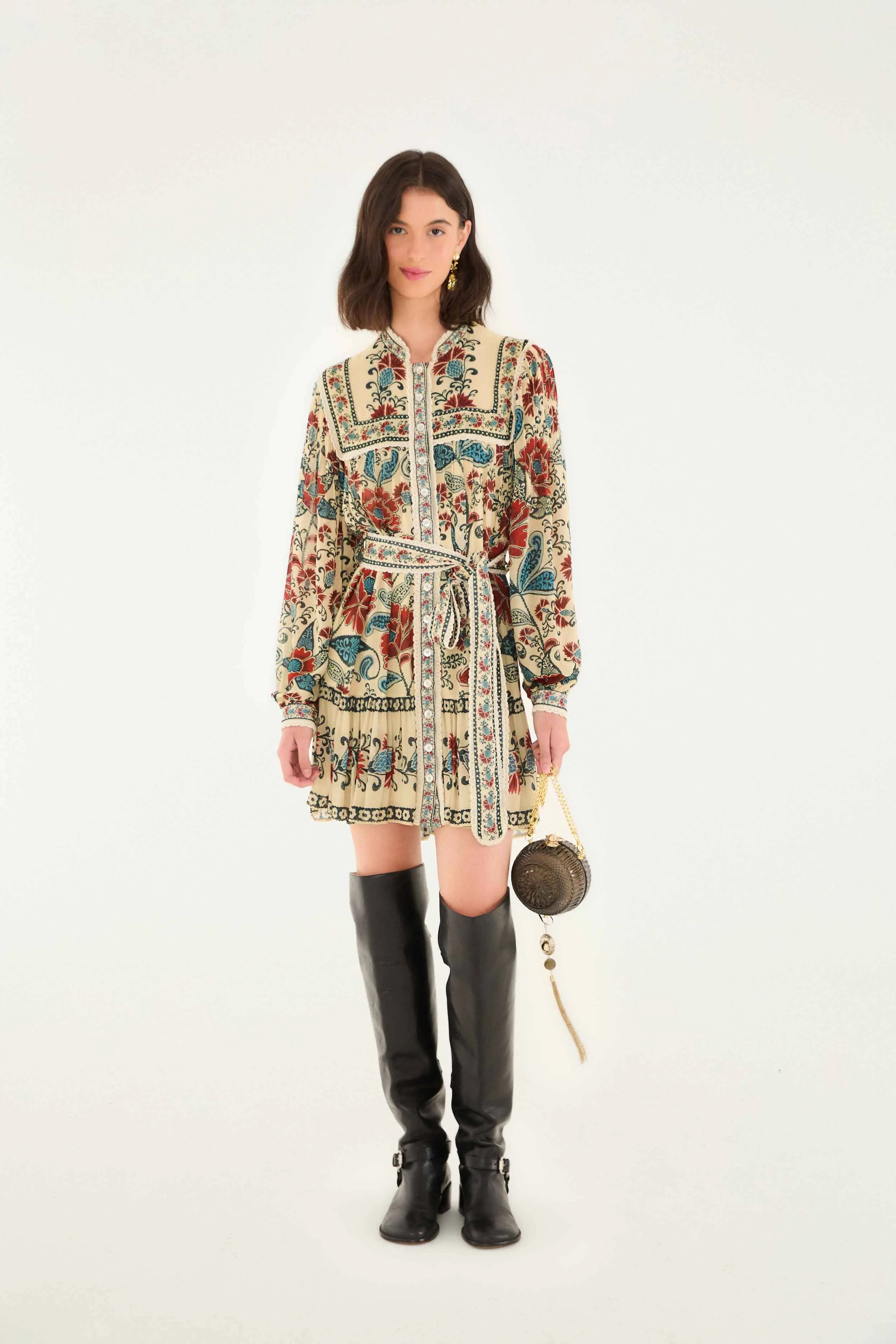 Sand Francesca Long Sleeve Mini Dress City Shine