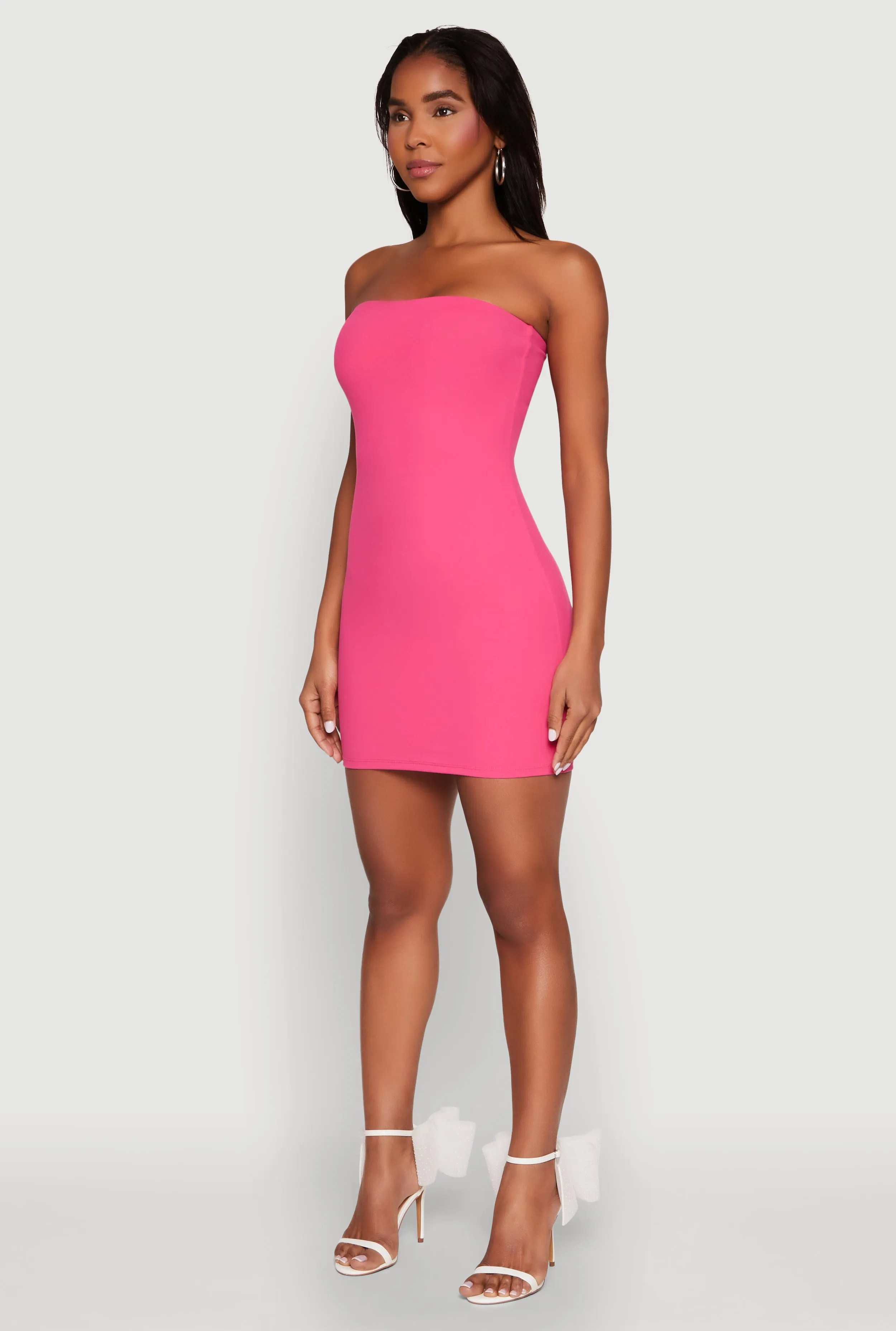 Mini Tube Dress Breathable fabric Layered Neckline
