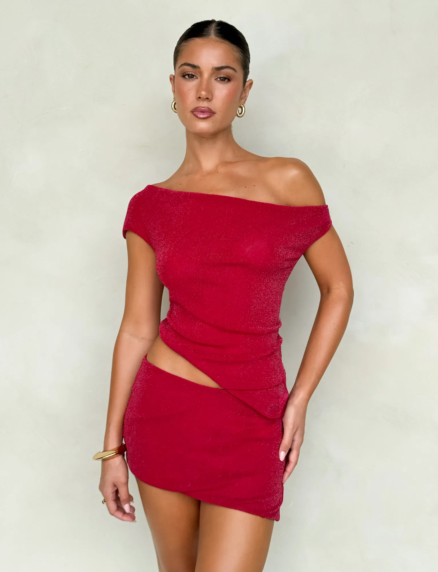Cool Details COBI SKIRT - RED : SPARKLE