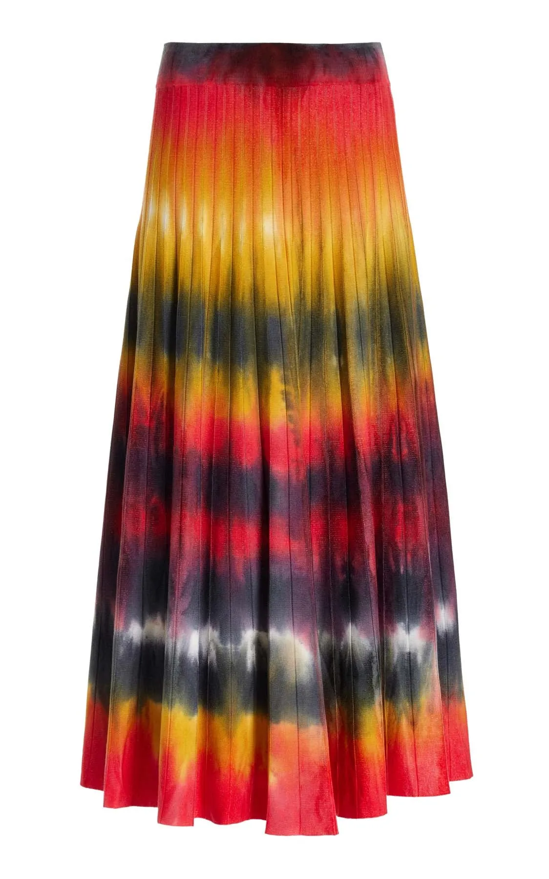 Ella Knit Midi Skirt in Fire Tie Dye Cashmere Formal Event Classic Touch