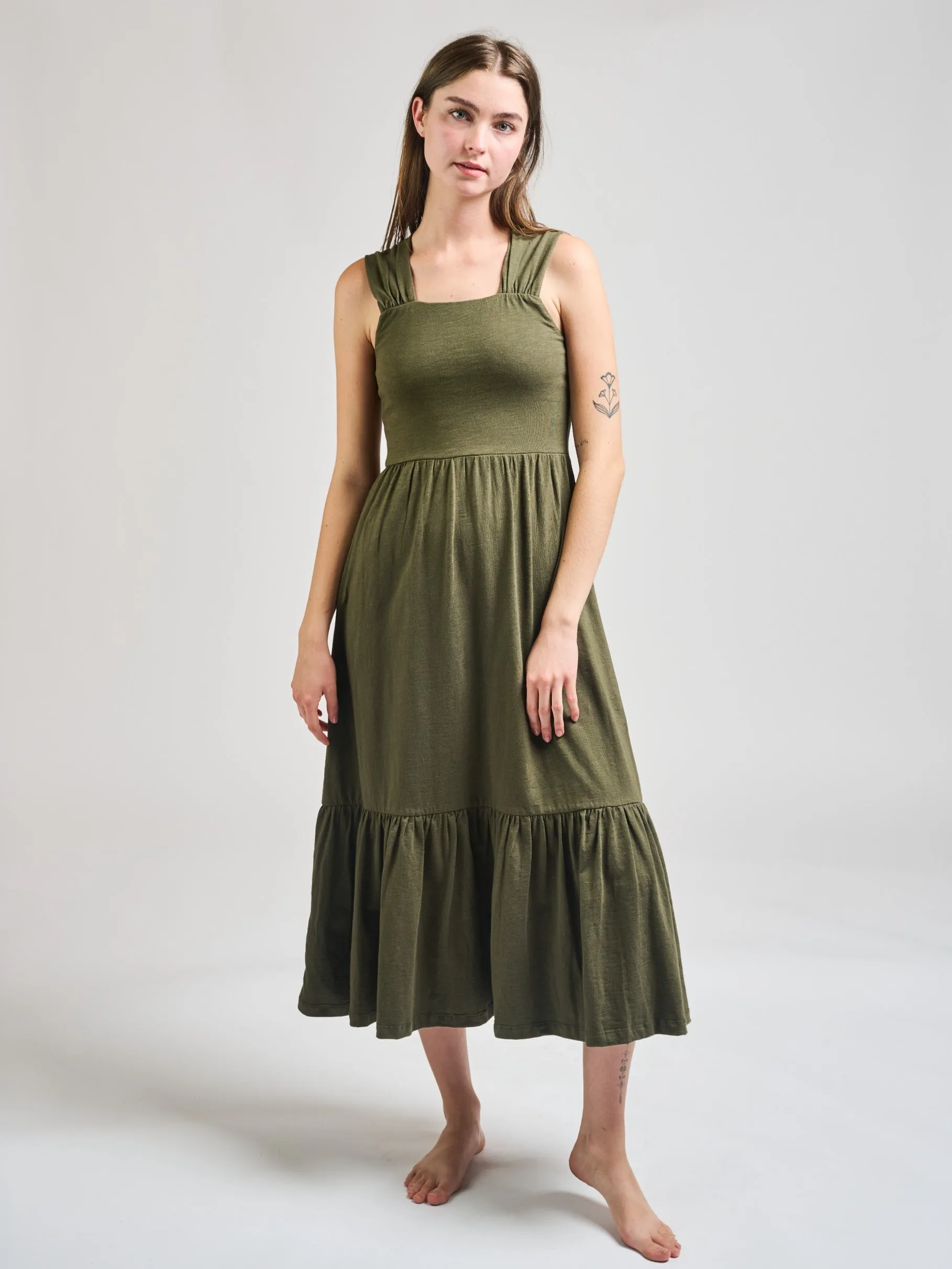 Opal Dress - Olive Winter Fit