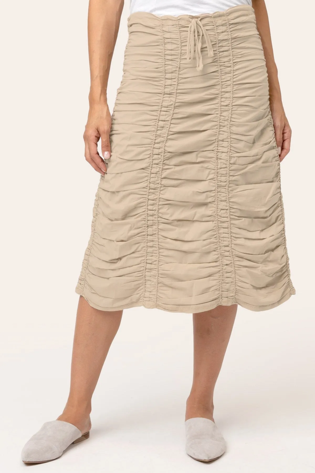 Spring Glow Double Shirred Panel Skirt
