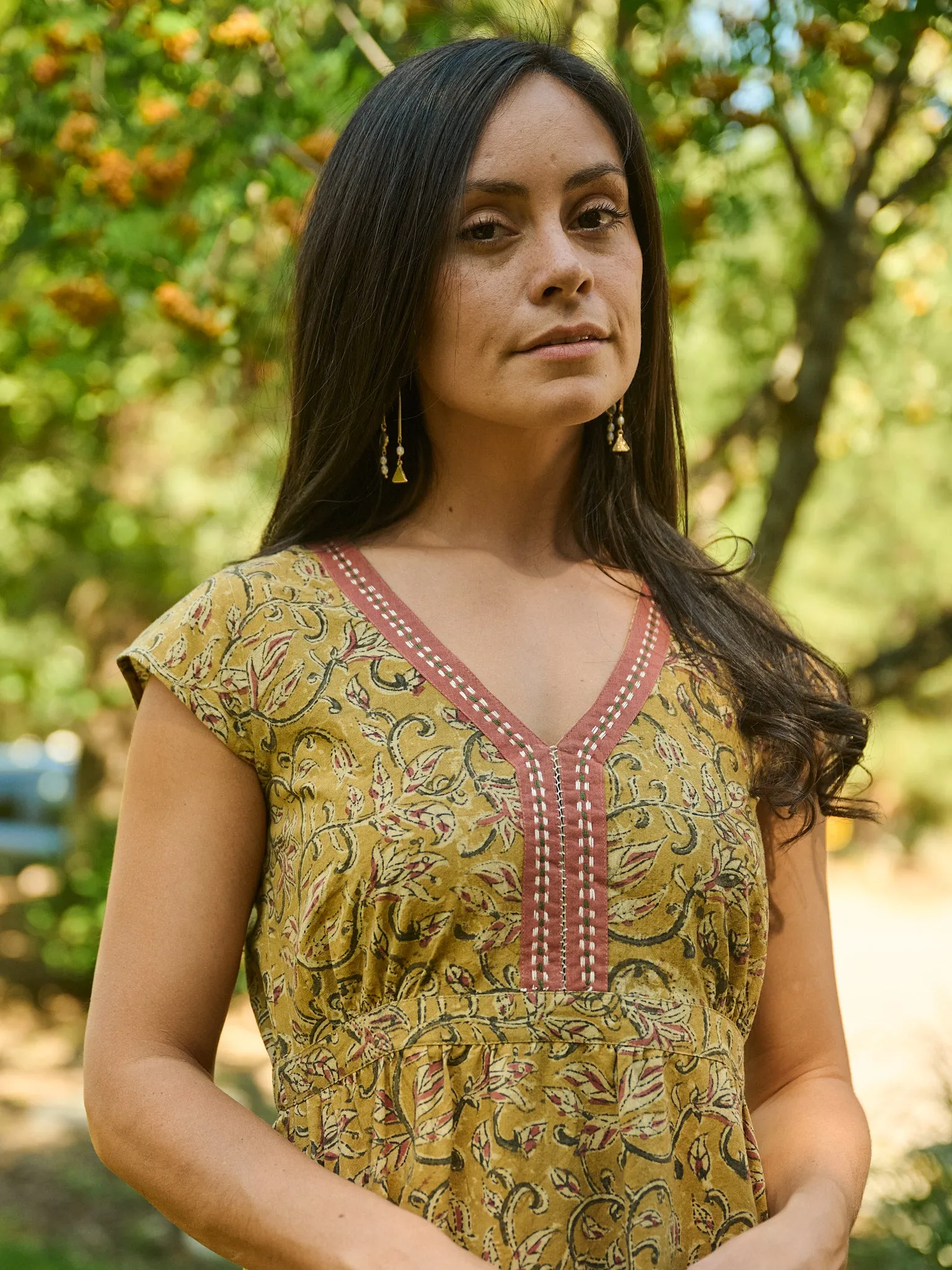 Jaya Dress - Turmeric Wool Fit CompactPackability
