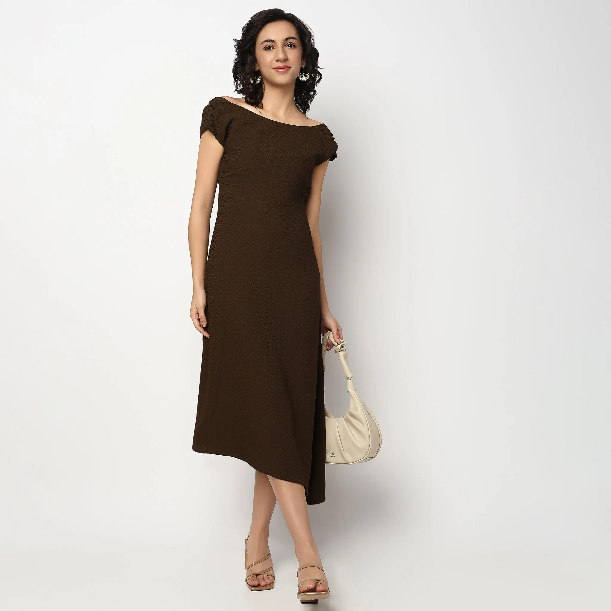 DoubleStitched Seams LightweightDesign Structured One Shoulder Dress