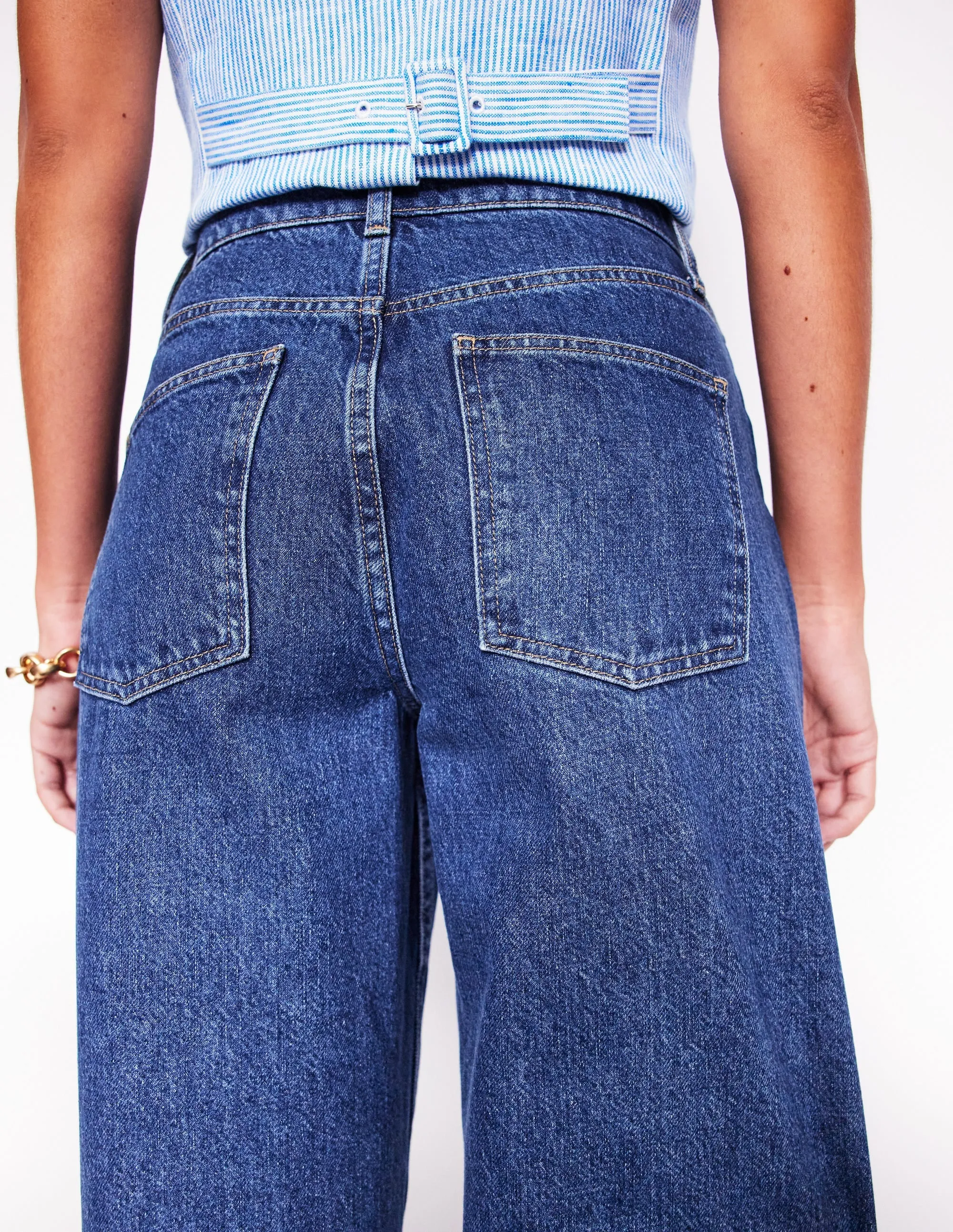 All Season Fit Fit Layer Barrel Leg Jeans-Mid Vintage