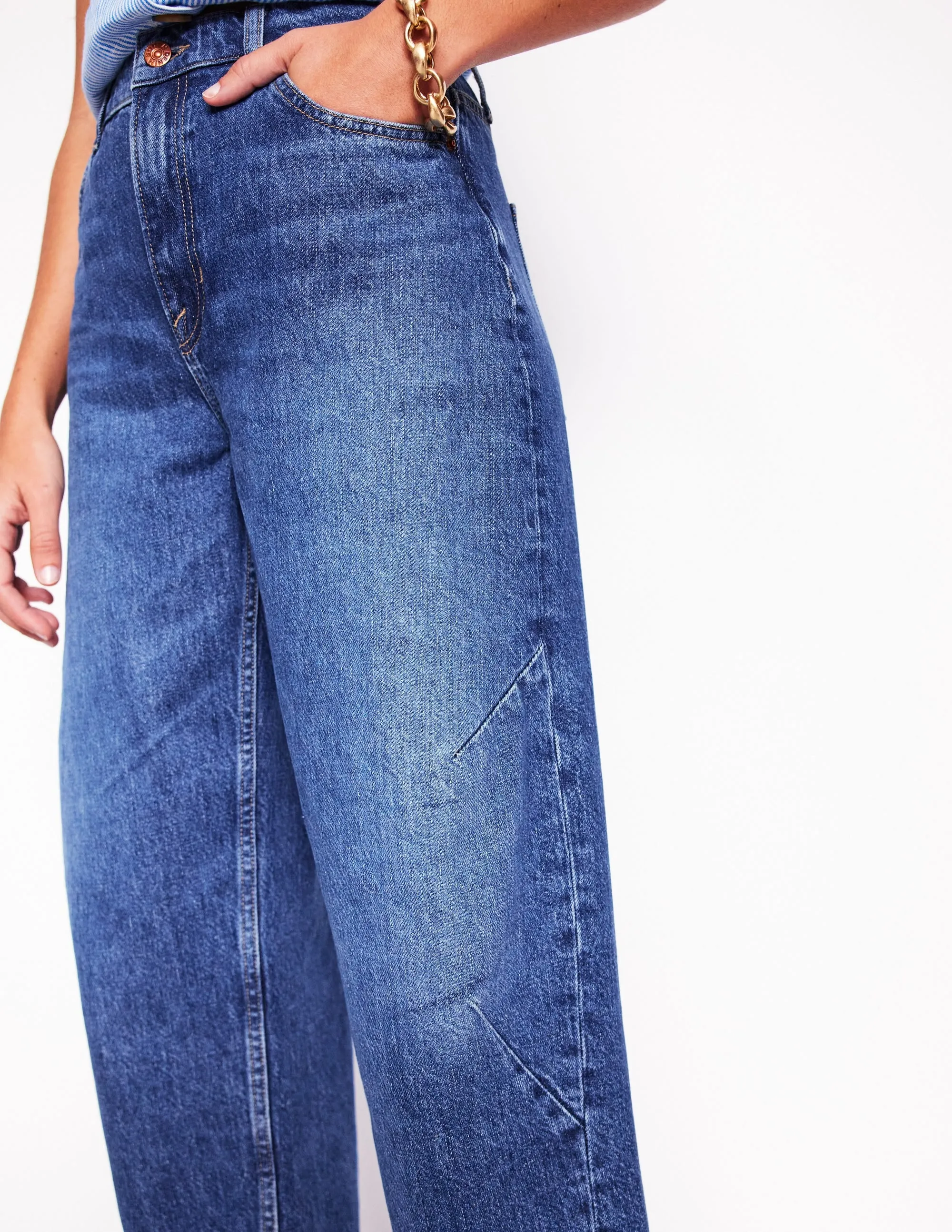 Barrel Leg Jeans-Mid Vintage Premium Elegant Day To Night