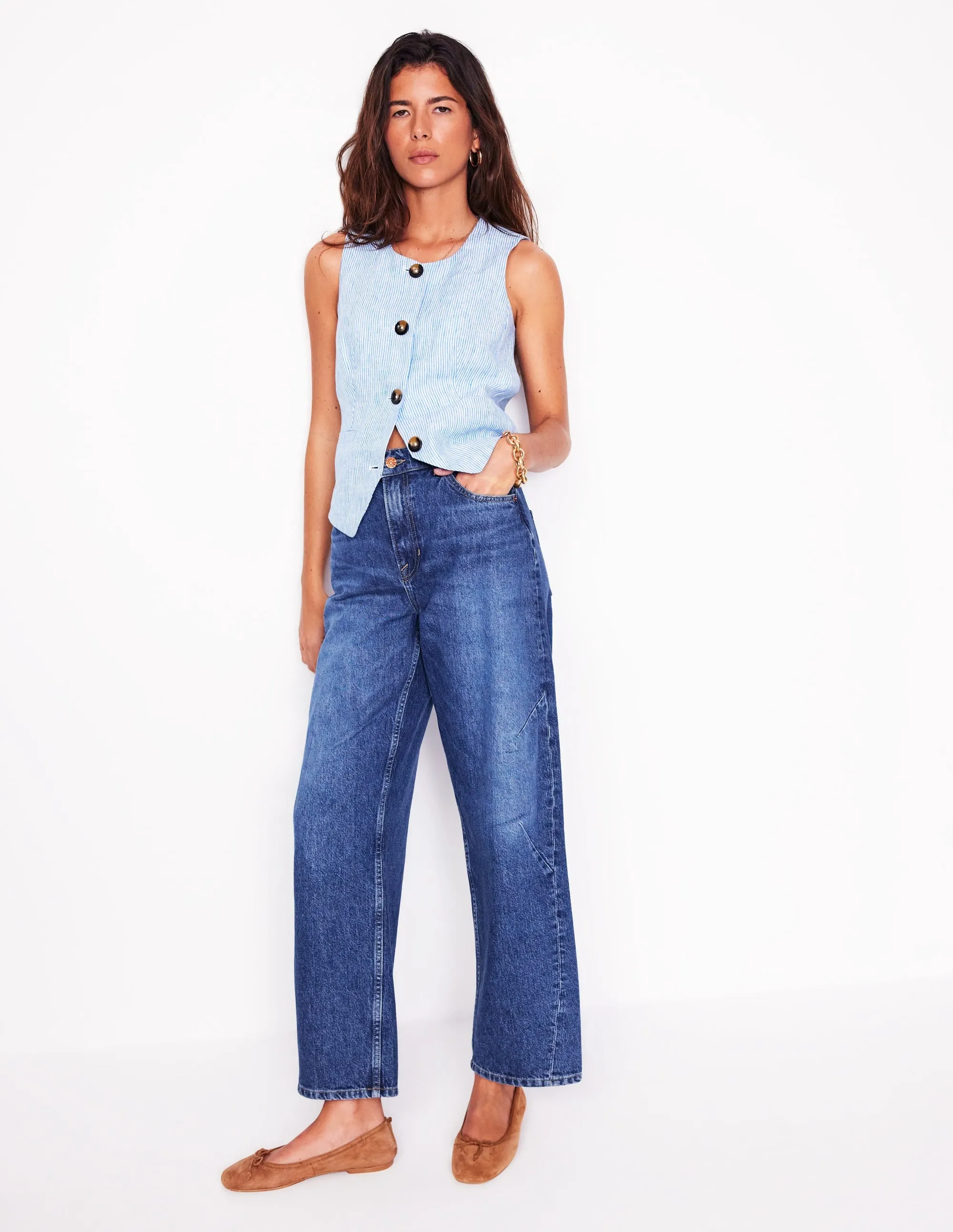 Suitable Outfit Base Layer Barrel Leg Jeans-Mid Vintage