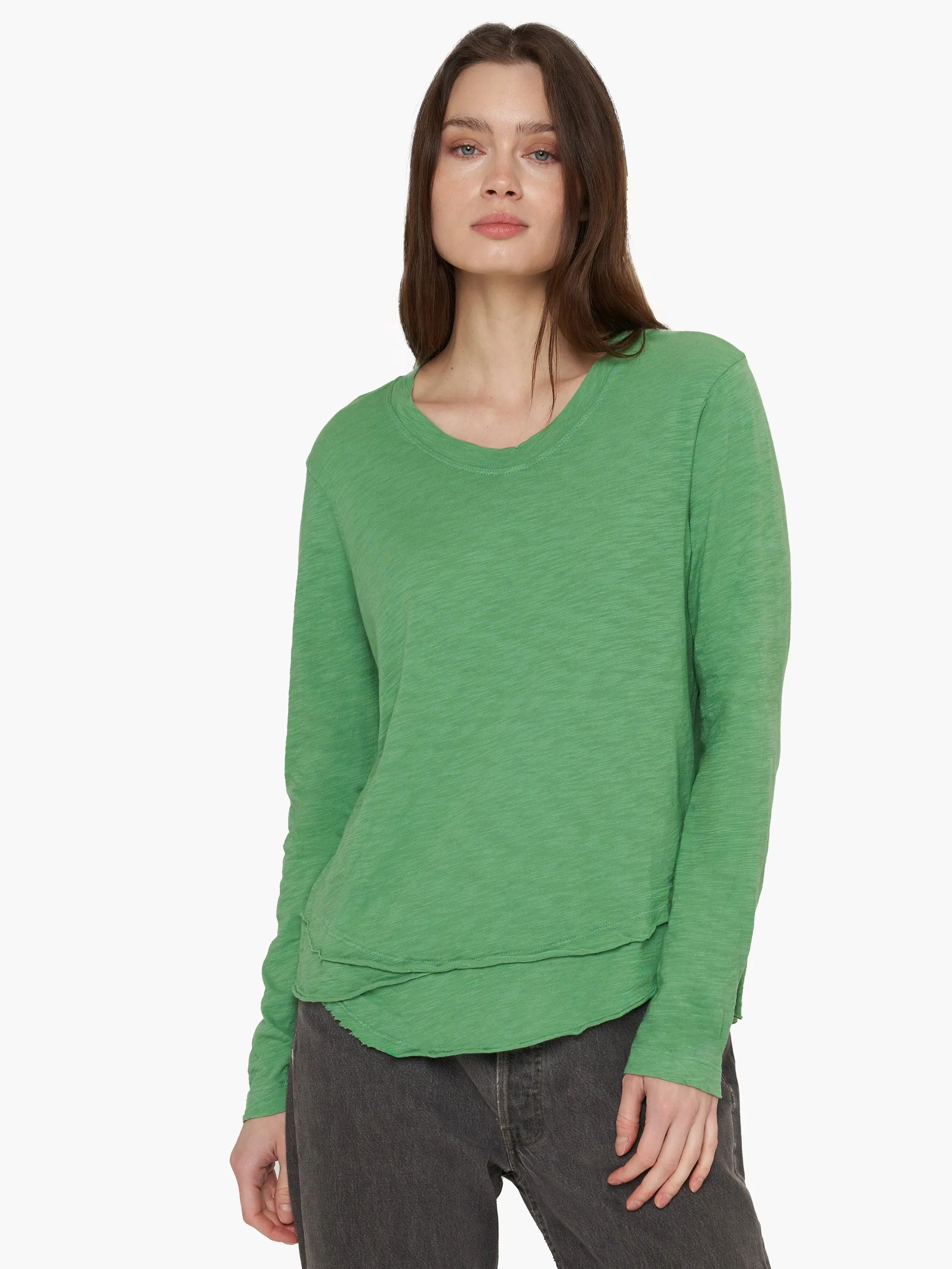 Long Sleeve Mock Layer Tee Sunset Scene