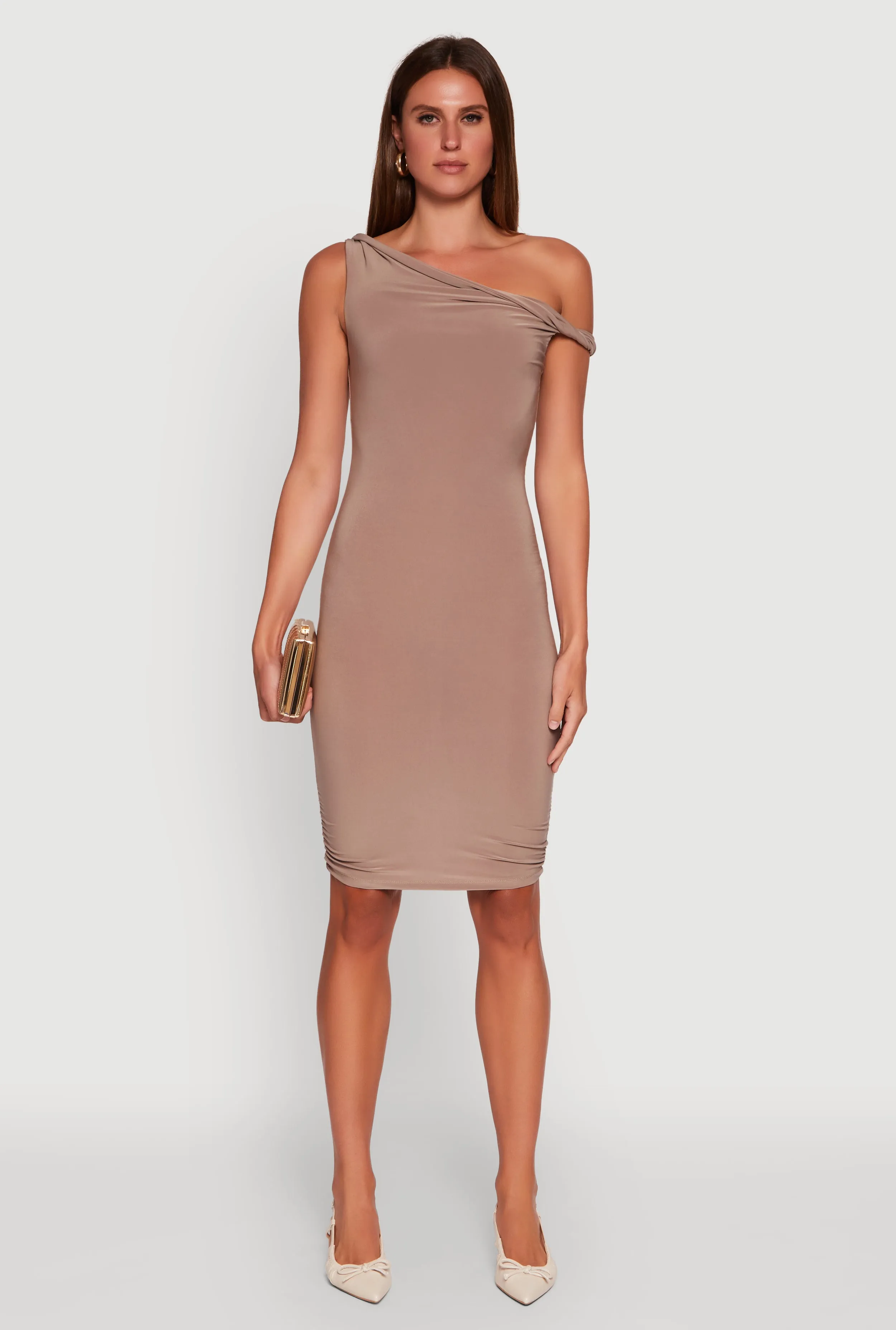 Ruched One Shoulder Bodycon Mini Dress Dress for warm weather Fashion Essential