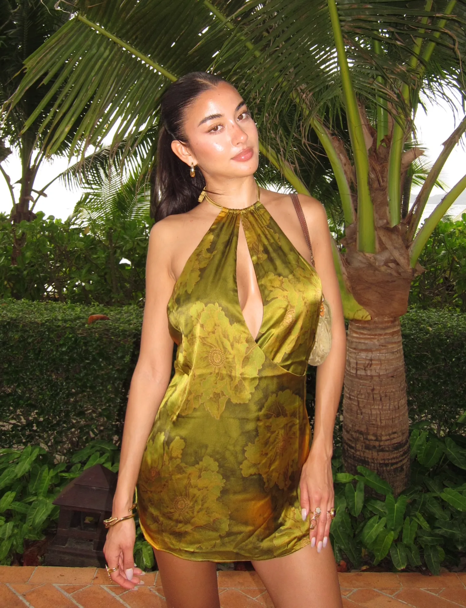 MONROE DRESS - GREEN : WATER COLOUR FLORAL Stage Rush Fun Look