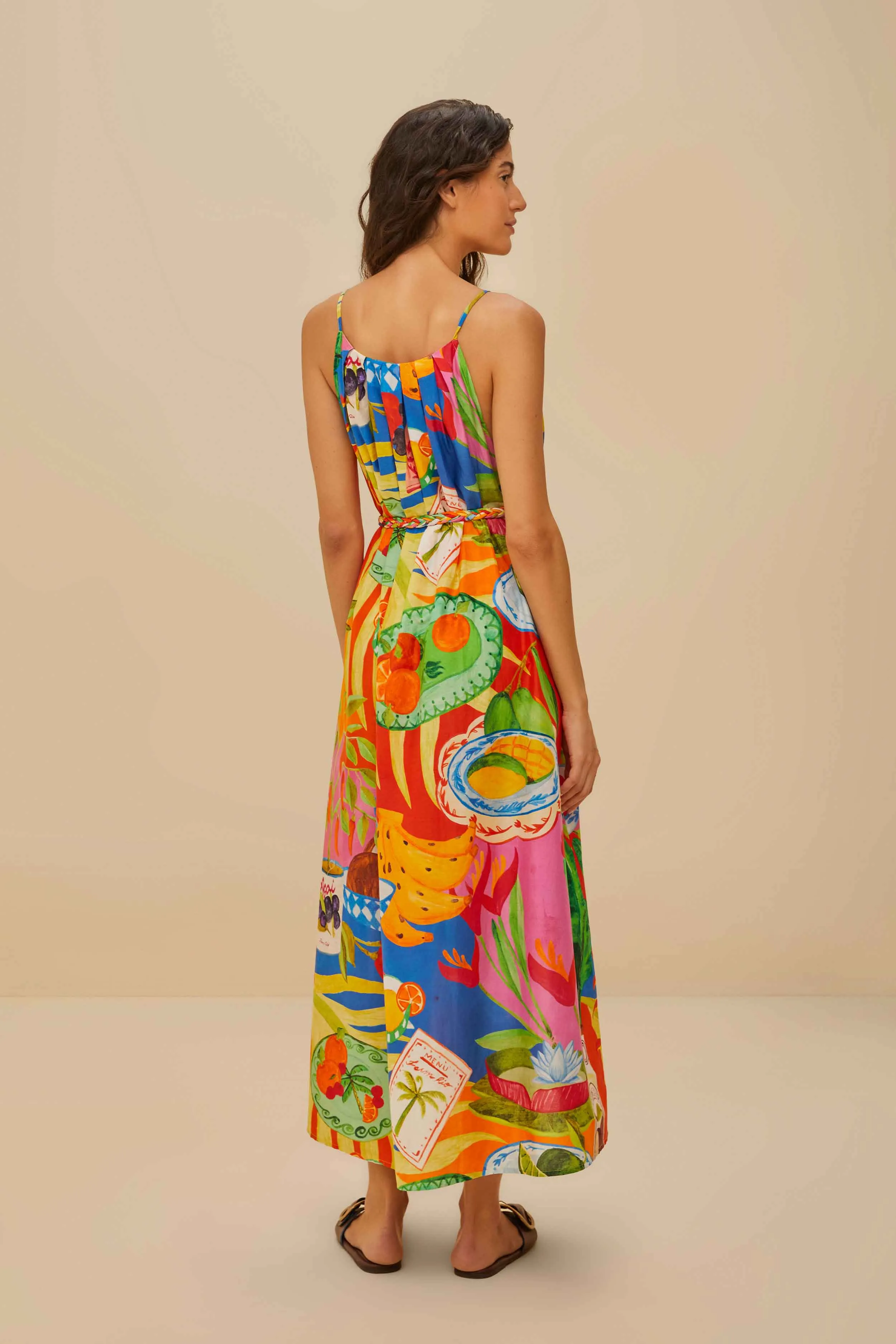 Multicolor Summer Picnic Midi Dress Crystal Light