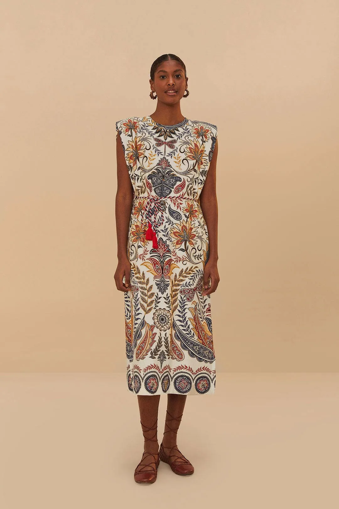 Off-White Boho Glam Midi Dress Elegant and timeless look Desert Sky