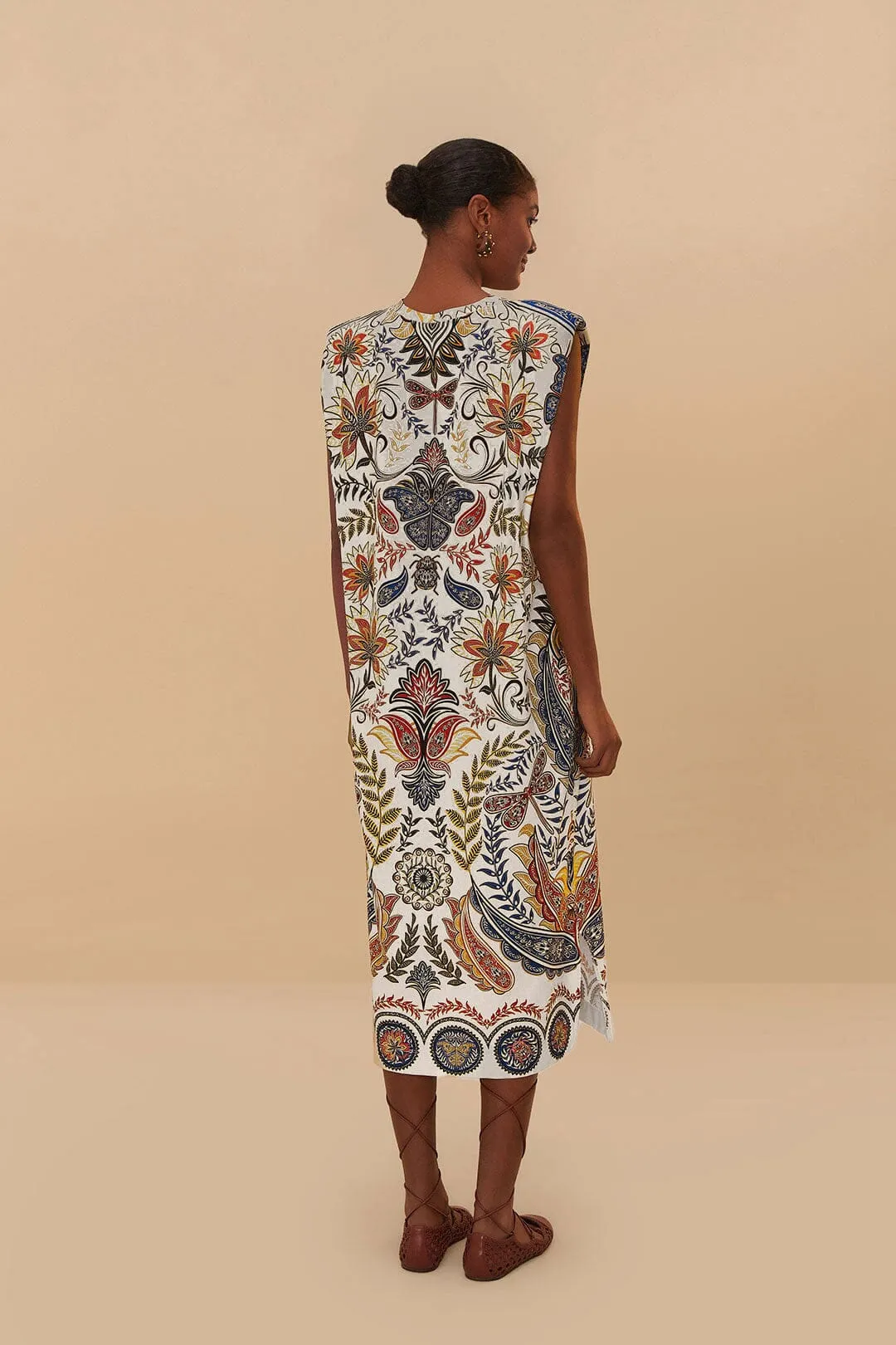 Off-White Boho Glam Midi Dress Seasonal Essentials