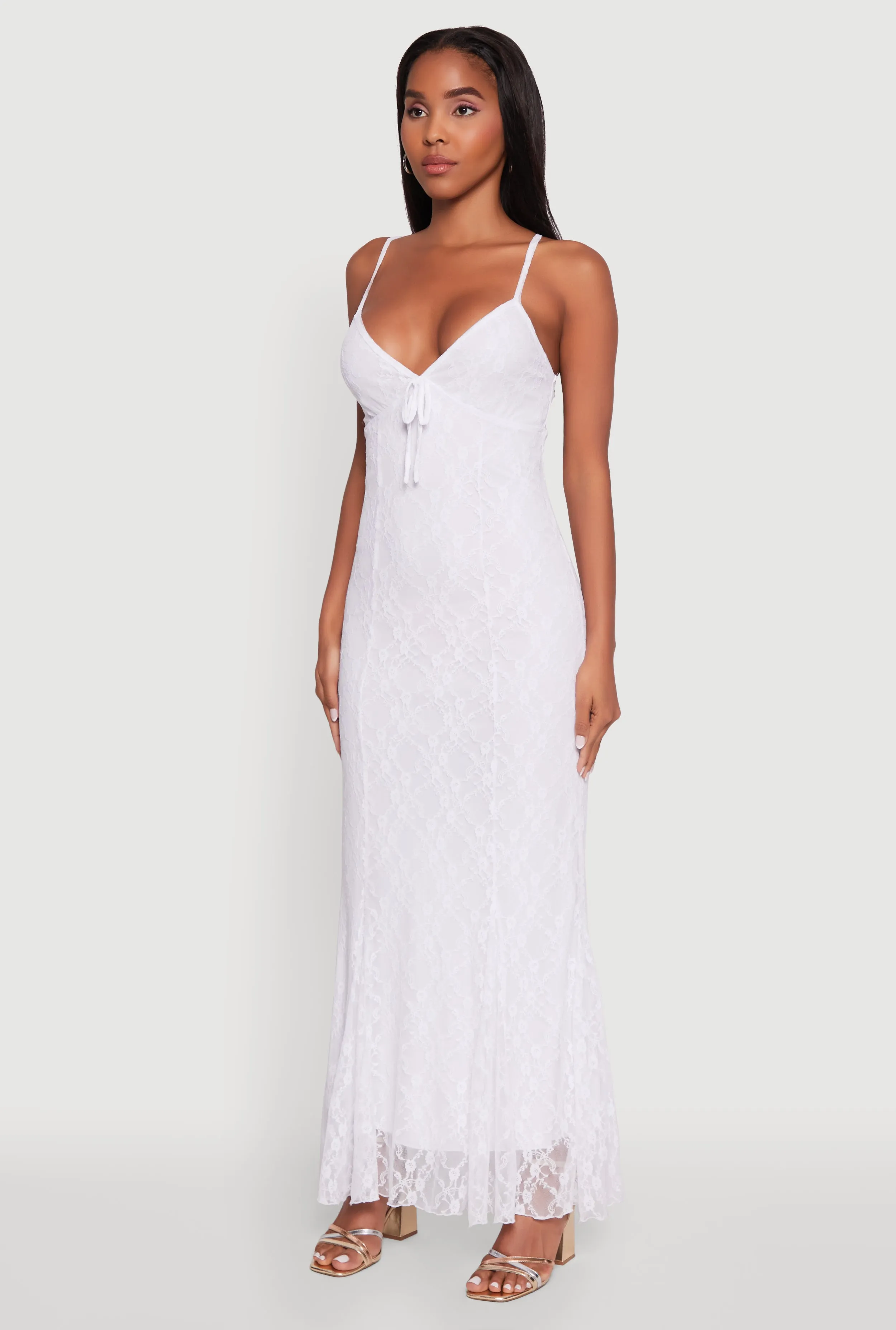 french chic Floral Lace Overlay Mermaid Maxi Dress