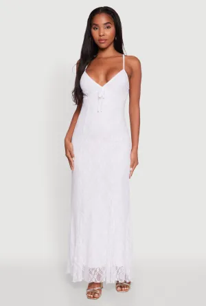 Floral Lace Overlay Mermaid Maxi Dress Park Date
