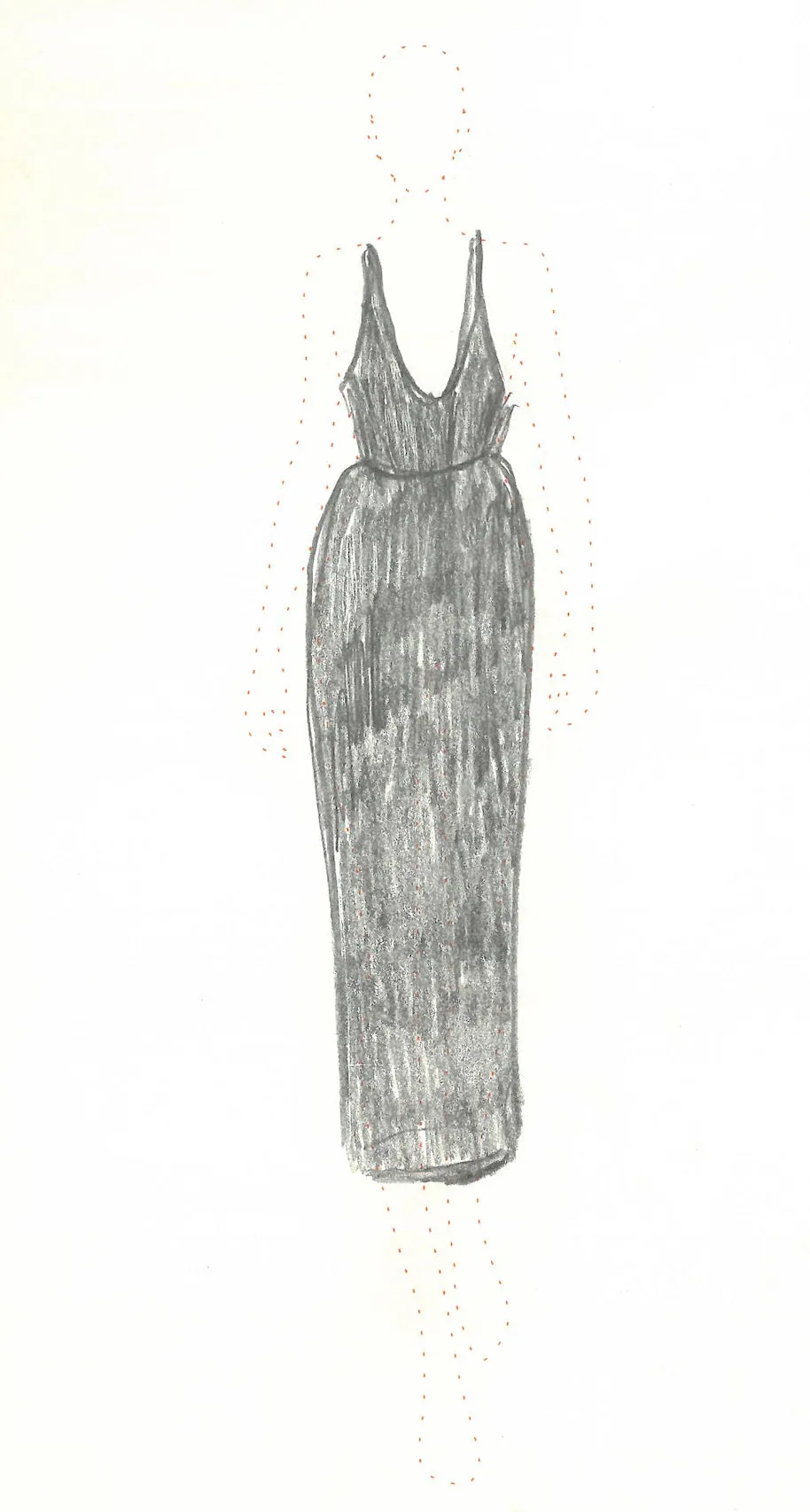 Stretchable Fabric Girard Shirred Maxi Dress in Black Aloe Linen