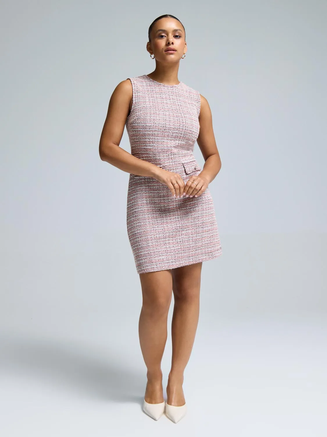 Playful Look Boucl?? A-Line Mini Dress