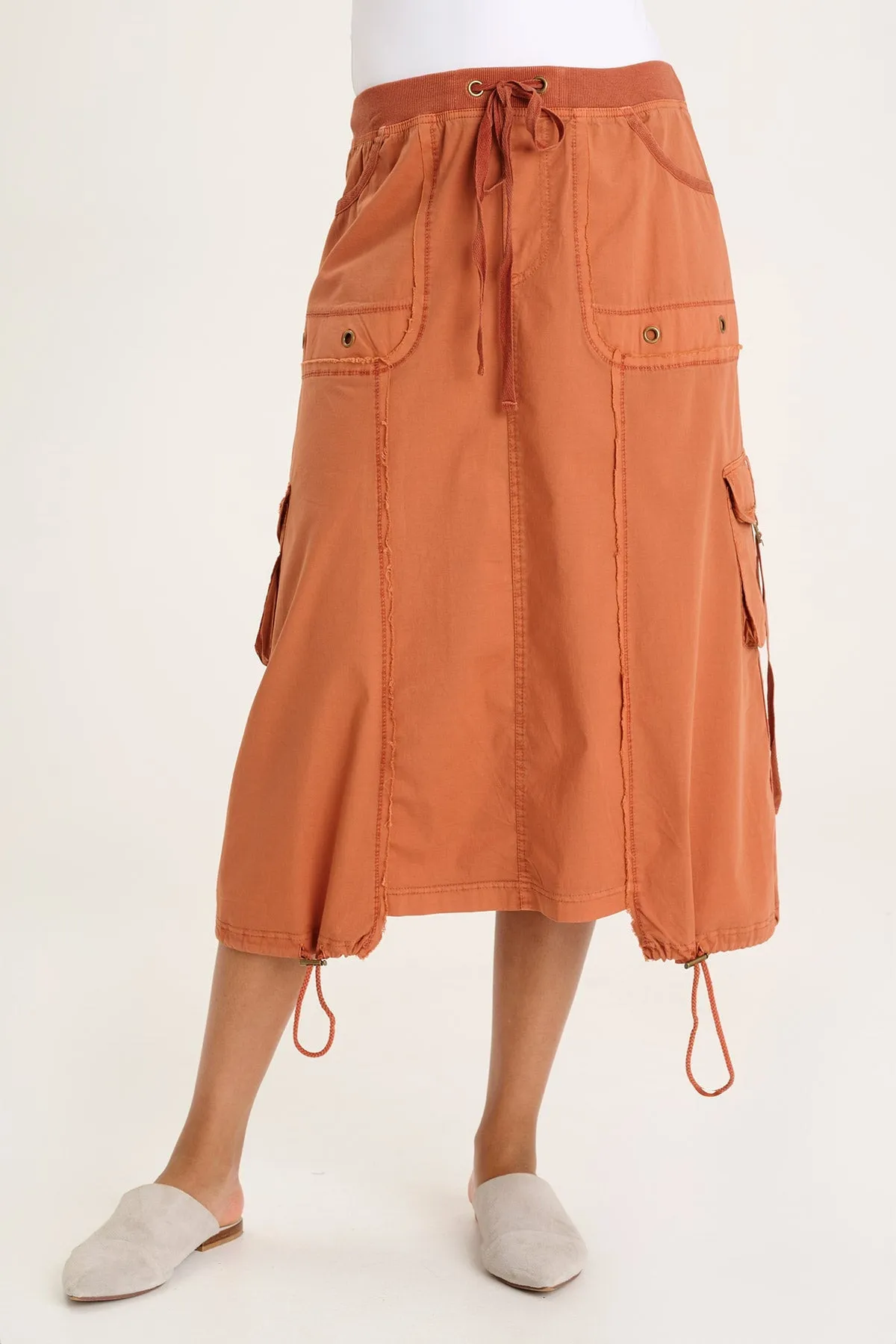 Castalina Poplin Cargo Midi Skirt Match Fit