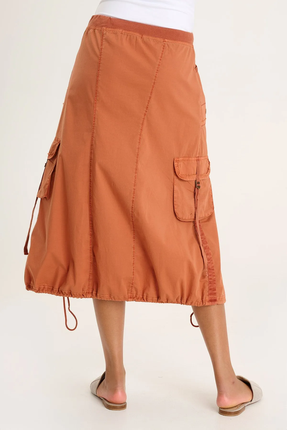 Castalina Poplin Cargo Midi Skirt WaterRepellent