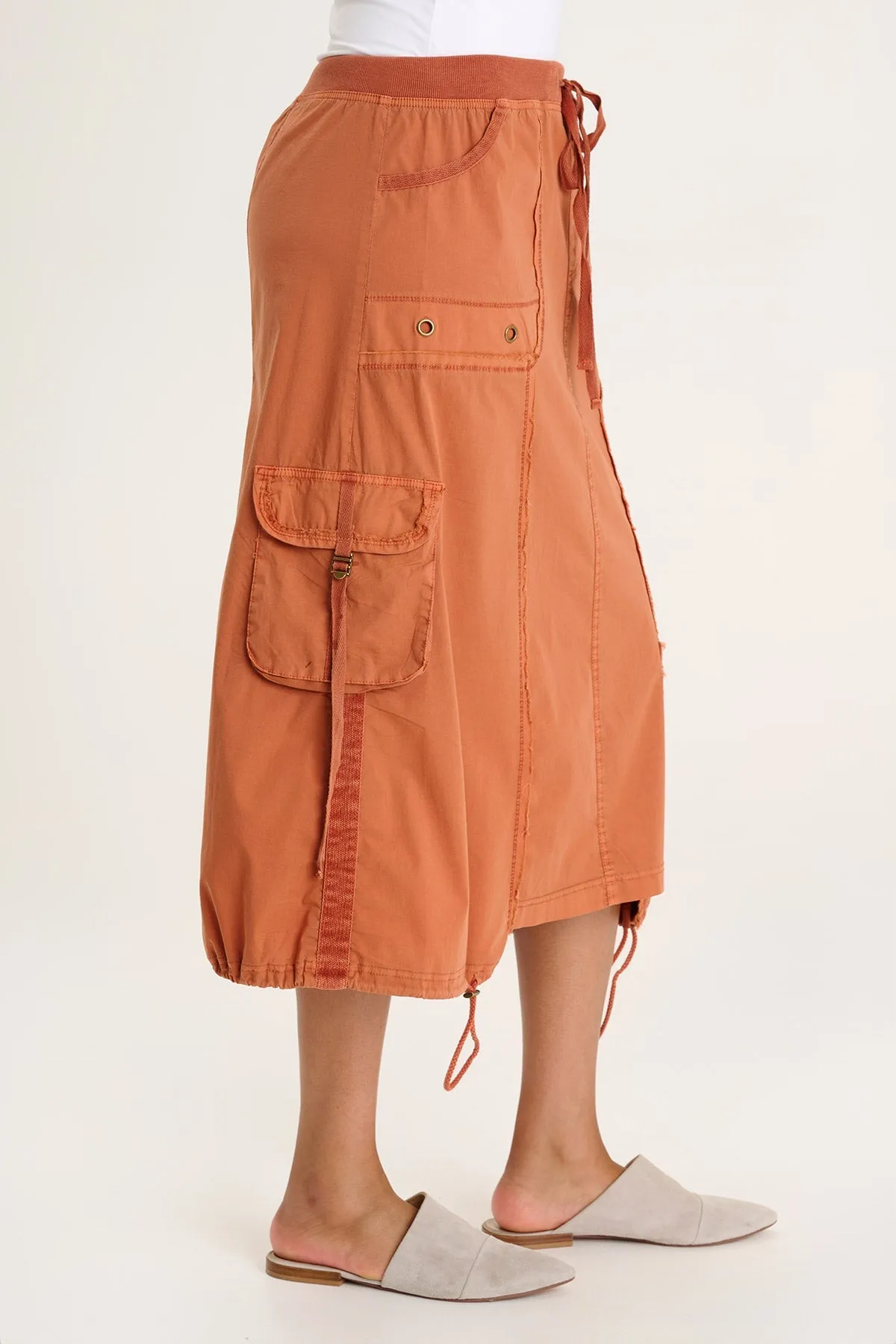 Castalina Poplin Cargo Midi Skirt Warm Fit